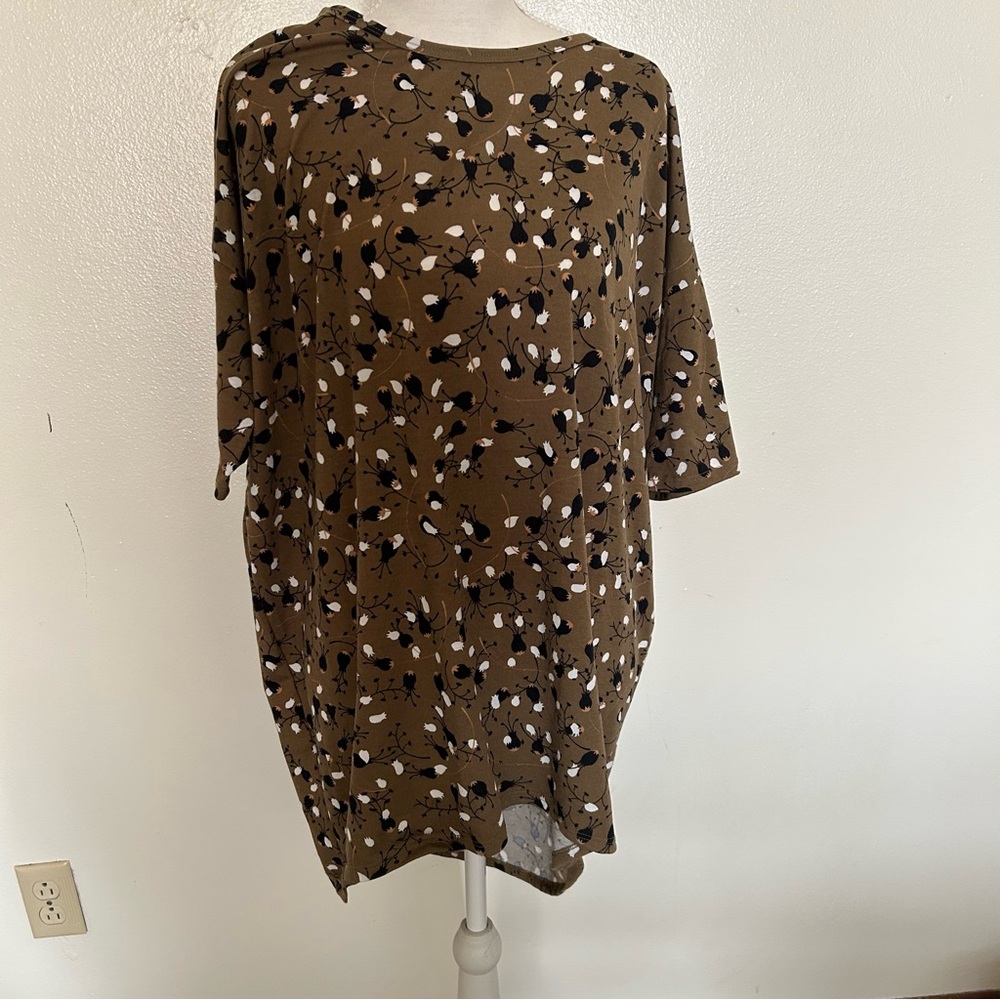 Floral Print Brown oversized T shirt